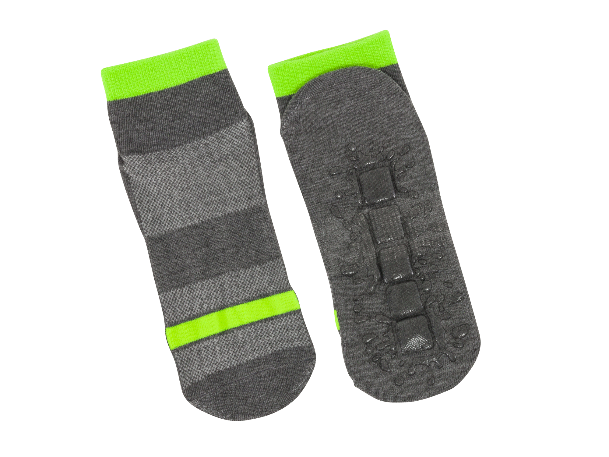 Samurai Performance Generic Grip Sock - Partial Gel (price between $0.57-$0.65 per pair, 250 per carton) - Gray/Green