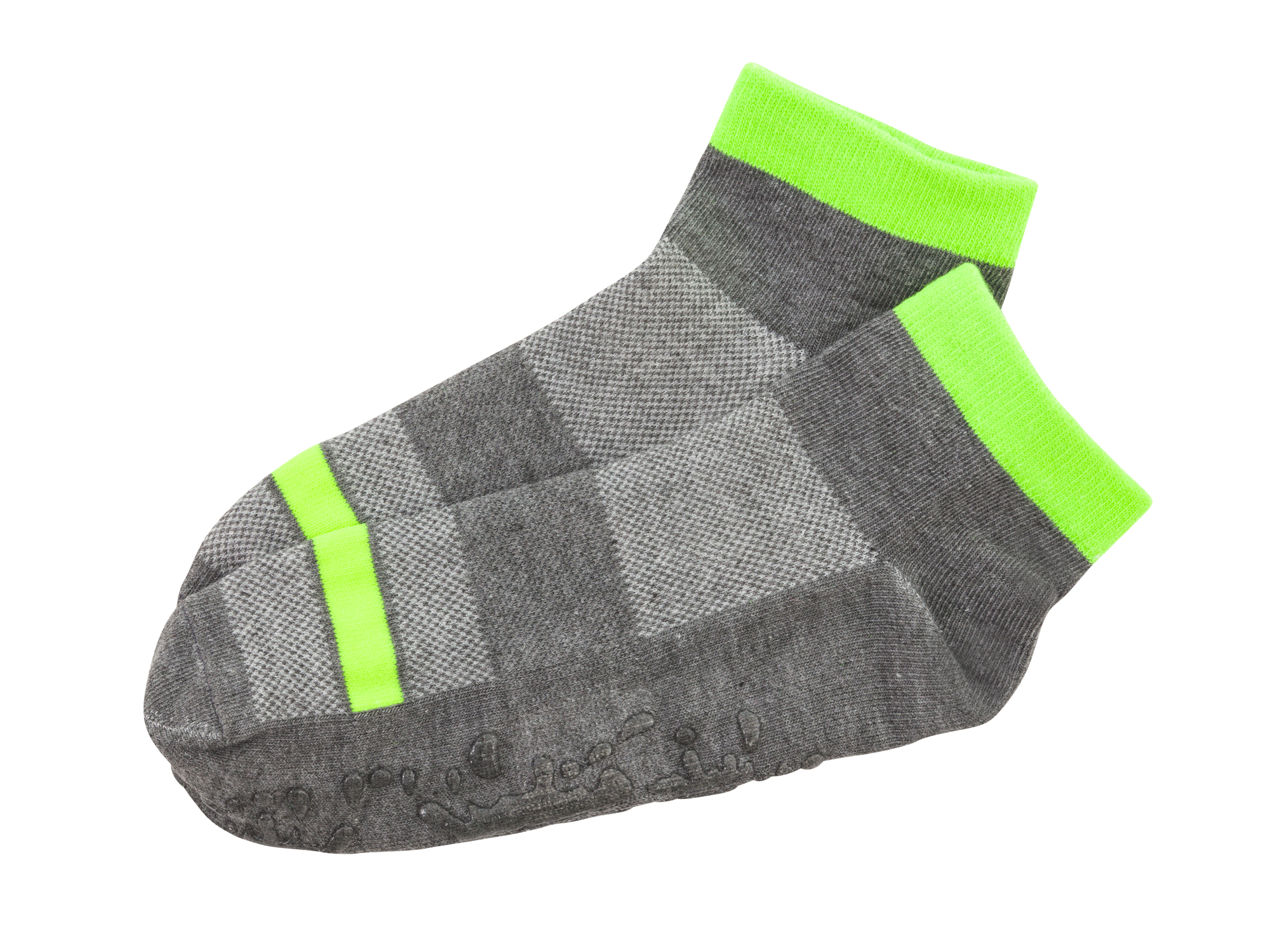 Samurai Performance Generic Grip Sock - Partial Gel (price between $0.57-$0.65 per pair, 250 per carton) - Gray/Green